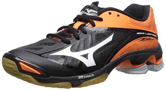 orange and black volleyball shoes