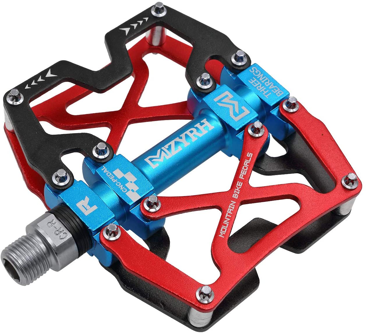 red metal bike pedals